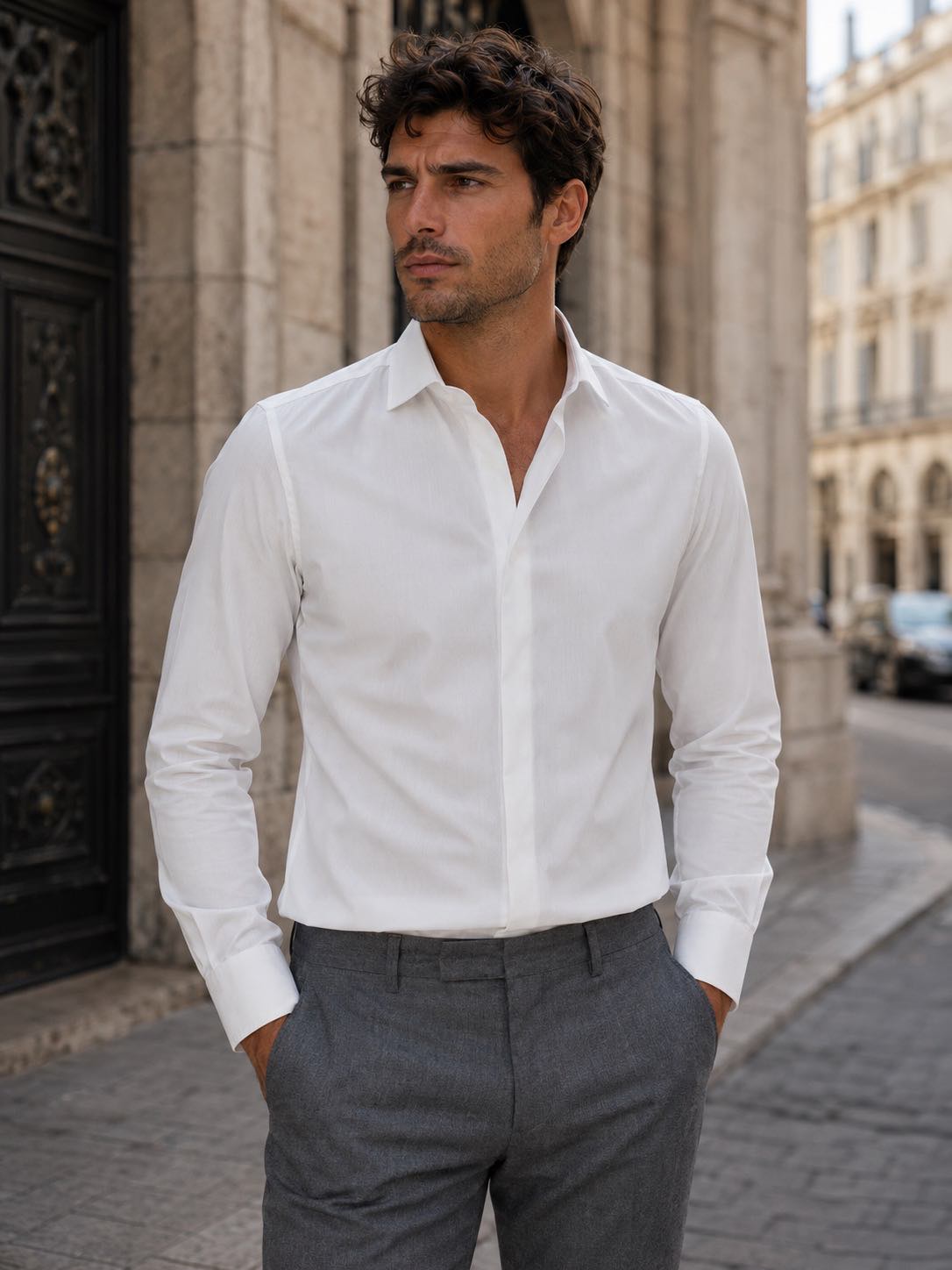 Camisa Duomo Popelina Blanca