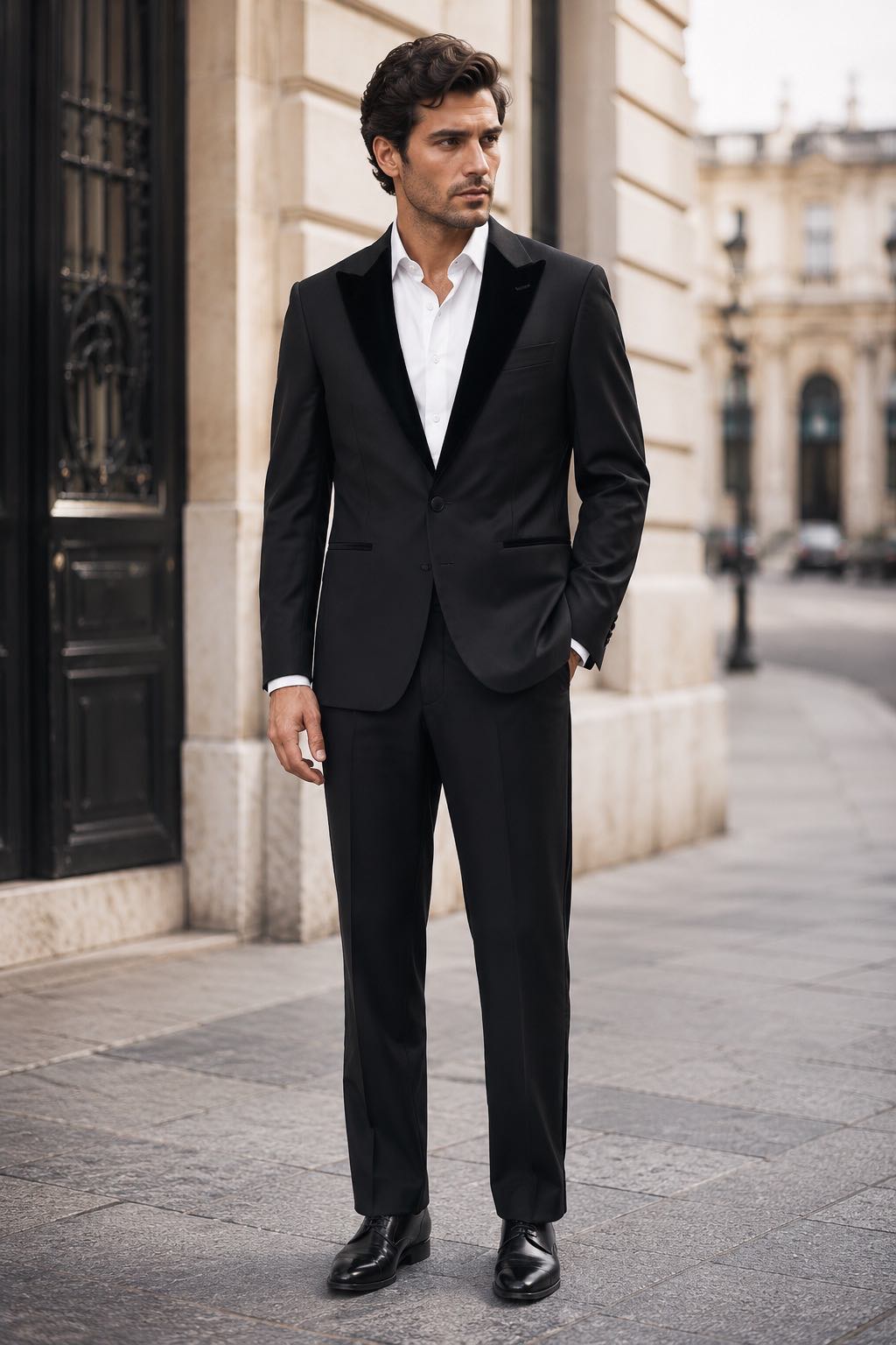 Traje Scala Negro Satinado