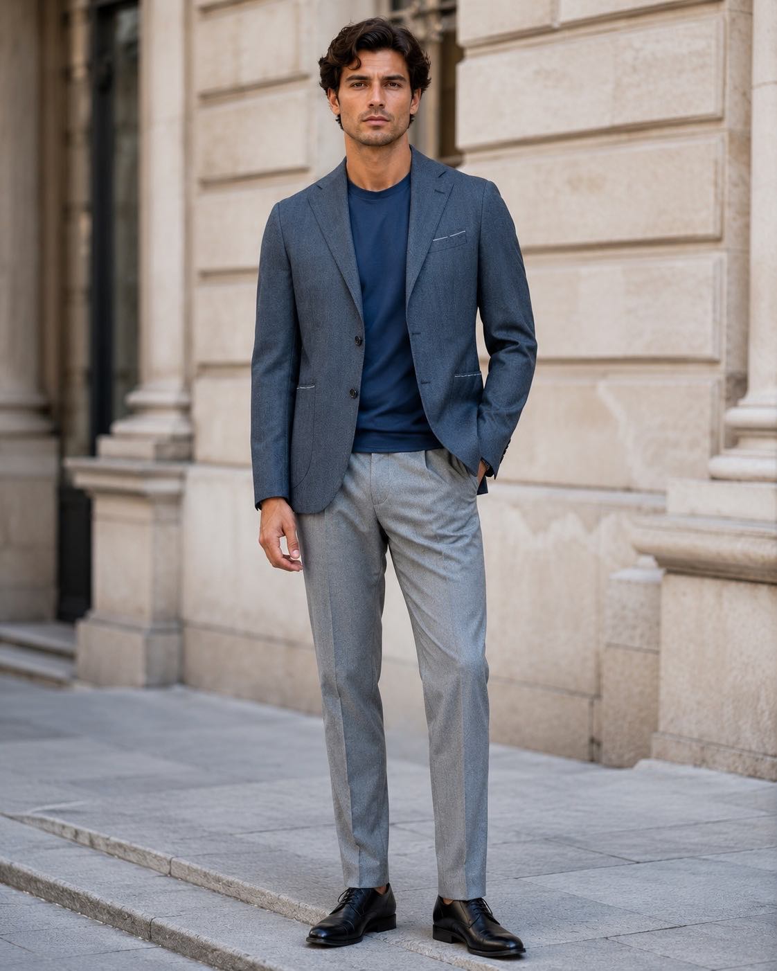 Chaqueta Milano azul acero