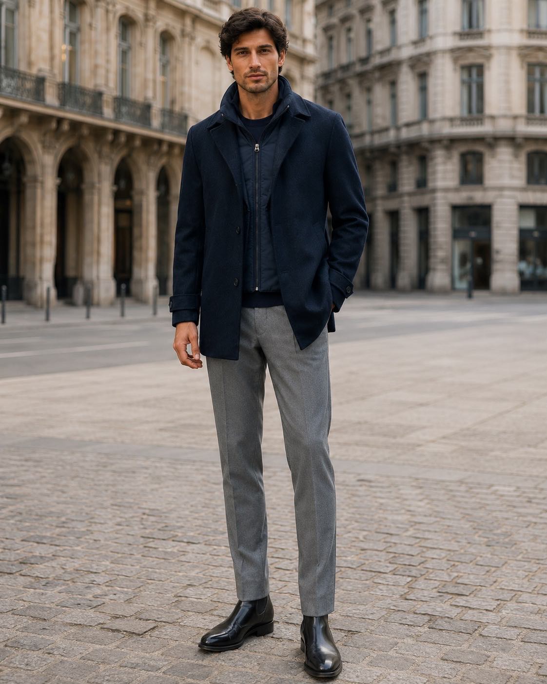 Abrigo Milano azul marino técnico